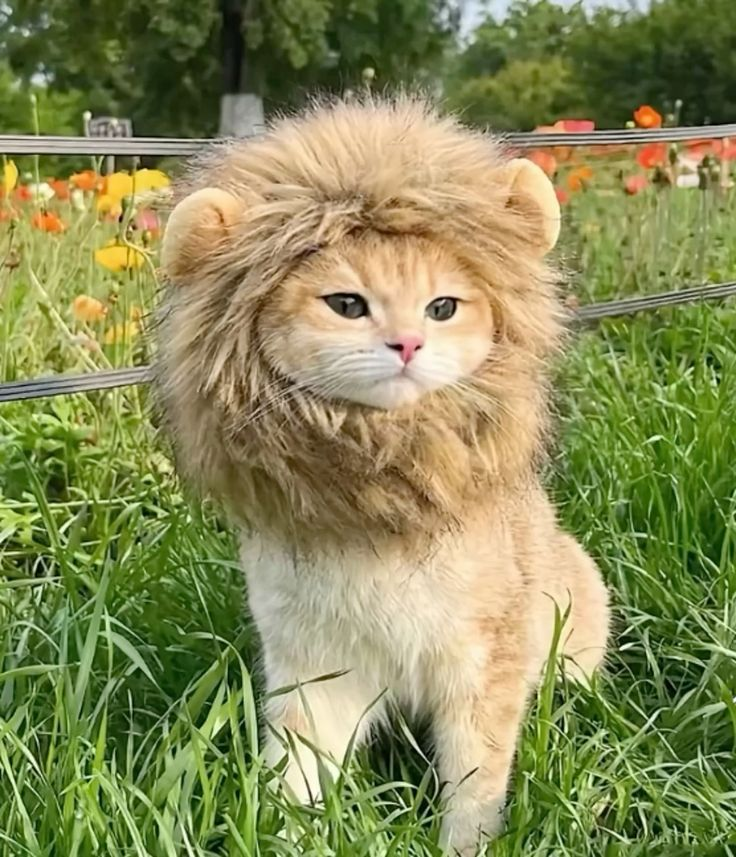 LARP CAT standing in a green meadow
